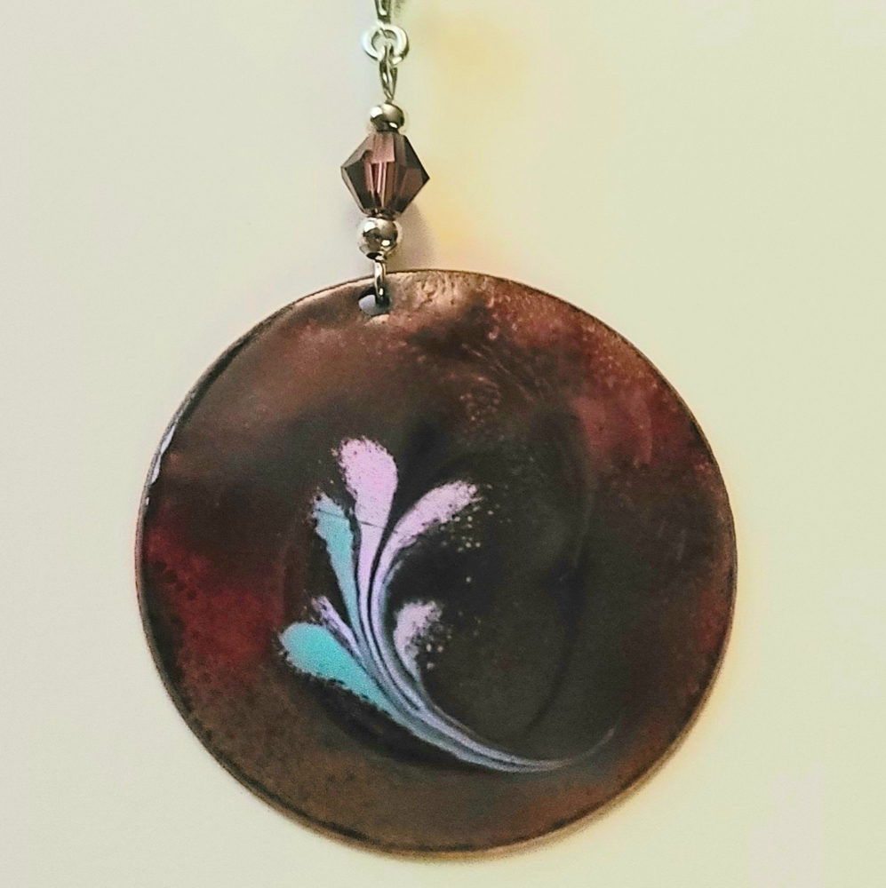 Enameled Necklace and earrings set